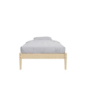 DHP Lorriana 14" Solid Pine Wood Platform Bed Frame, Twin Size, Natural