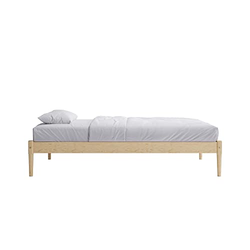 DHP Lorriana 14" Solid Pine Wood Platform Bed Frame, Twin Size, Natural