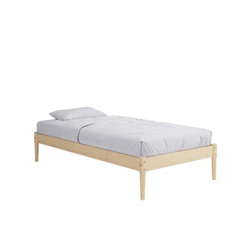 DHP Lorriana 14" Solid Pine Wood Platform Bed Frame, Twin Size, Natural