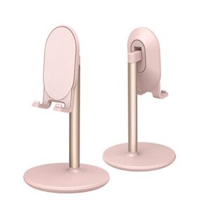 bright stone phone stand for desk, adjustable tablet stand phone holder for desk, compatible with 4"-12.9" phones/tablet/iphone/ipad/switch (pink)