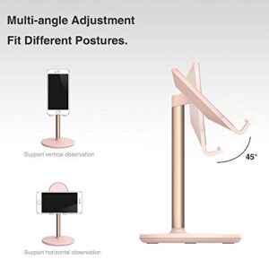 Bright Stone Phone Stand for Desk, Adjustable Tablet Stand Phone Holder for Desk, Compatible with 4"-12.9" Phones/Tablet/iPhone/iPad/Switch (Pink)