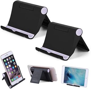 cooloo 2pack phone holder for desk, foldable adjustable multi-angle cell phone stand for desk, suitable for phone 14/13 pro max/12/11 plus se/xs/xr/8/7, all android smartphone, tablets (6-11")