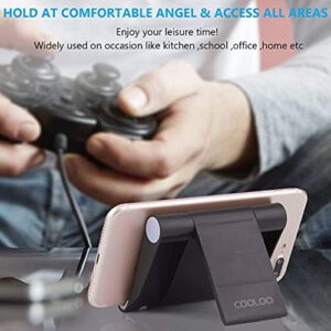 COOLOO 2Pack Phone Holder for Desk, Foldable Adjustable Multi-Angle Cell Phone Stand for Desk, Suitable for Phone 14/13 Pro Max/12/11 Plus SE/XS/XR/8/7, All Android Smartphone, Tablets (6-11")