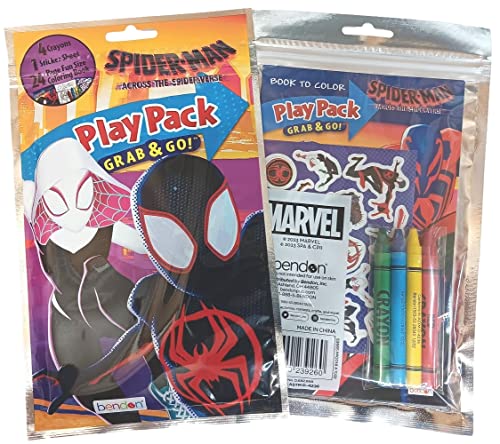 Bendon Publishing Spider-Man Grab and Go Play Pack 12ct | Birthday Party Favors | Party Supplies Decorations