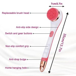 Scrubber Back Shower Exfoliating Electric Back Washer Shower Loofah Silicone Dry Brushing Body Brush Rechargeable Power Men Women Foot Skin Care Exfoliator Bath Brushes for Showering