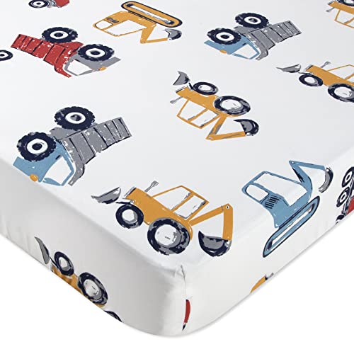 Standard Microfiber Fitted Crib Sheets for Baby Girl, Baby Boy, and Neutral, 2 Pack Crib Sheets Crib Essentials for Baby 28x52 Crib Sheets (Trucks & Arrows)
