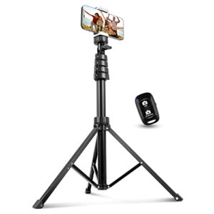 aureday 62" phone tripod accessory kits, camera & cell phone tripod stand with wireless remote and universal tripod head mount, perfect for selfies/video recording/vlogging/live streaming