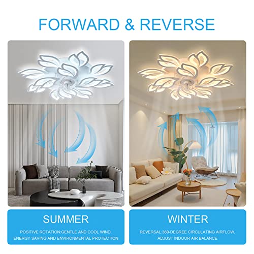 Modern Ceiling Fans with Lights, Ceiling Fan with Dimmable LED Lights ...