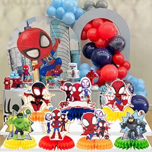 Spidey and his amazing friends Birthday Decorations, Honeycomb Centerpieces, table Decorations, Birthday Baby and kids Party Supplies.