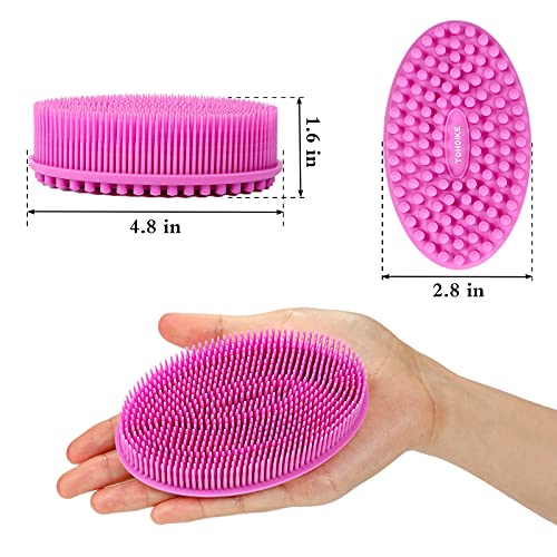 Silicone Body Scrubber Loofah - Set of 3 Soft Exfoliating Body Bath Shower Scrubber Loofah Brush for Sensitive Kids Women Men All Kinds of Skin