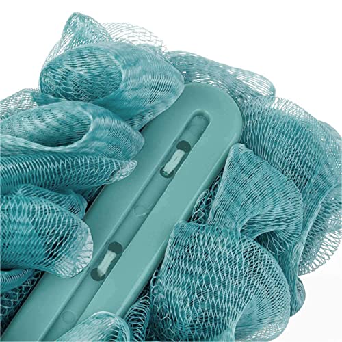 3 PCS Back Brush Long Handle for Shower, Loofah Back Scrubber with Soft Mesh for Body, Shower Brush with Lanyard for Men and Women, Exfoliating Body Scrubber (Blue, Pink, White)