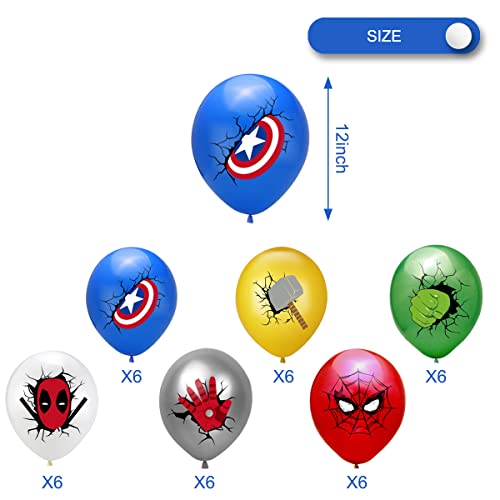 36 pcs Birthday Balloons For Superhero,Hero Theme Party Supplies Kid's Party Decorations.