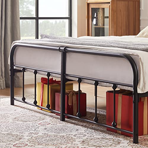 VECELO Bed Frame,King Size Metal Platform with Headboard & Footboard, Premium Steel Slat Support Mattress Foundation,No Box Spring Needed