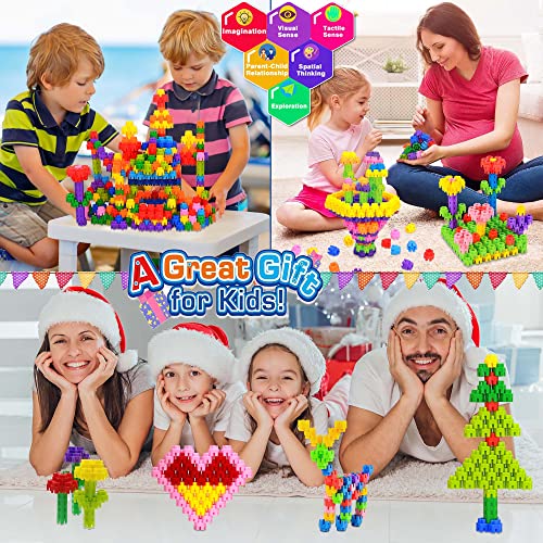 Kids Toys Interlocking Learning Set, STEM Construction Set - Ages 3+ STEM Toys 300 Pcs - 9 Colors