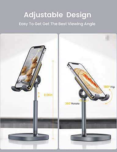 LISEN Office Supplies Decor Cell Phone Stand Universal Home Office Desk, Reduce Neck Pain Height Angle Adjustable Cell Phone Stand, Taller, and More Photogenic iPhone Stand When Phone & Tablets Video…