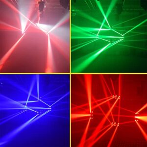 Moving Head Light, LED RGBW Portable Stage Light, Strobe Party Beam DJ Lighting, 6 LEDs Heads X 10W RGB Stage Lighs, DMX Control Effect Stage Lamp, for Wedding Disco Dj Party Light