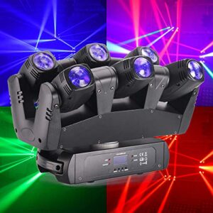 Moving Head Light, LED RGBW Portable Stage Light, Strobe Party Beam DJ Lighting, 6 LEDs Heads X 10W RGB Stage Lighs, DMX Control Effect Stage Lamp, for Wedding Disco Dj Party Light