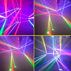 Moving Head Light, LED RGBW Portable Stage Light, Strobe Party Beam DJ Lighting, 6 LEDs Heads X 10W RGB Stage Lighs, DMX Control Effect Stage Lamp, for Wedding Disco Dj Party Light