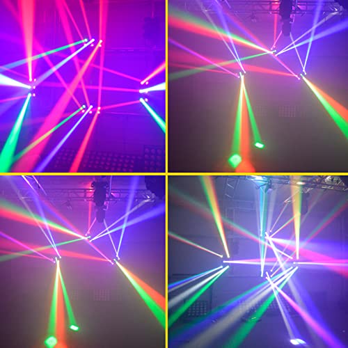 Moving Head Light, LED RGBW Portable Stage Light, Strobe Party Beam DJ Lighting, 6 LEDs Heads X 10W RGB Stage Lighs, DMX Control Effect Stage Lamp, for Wedding Disco Dj Party Light