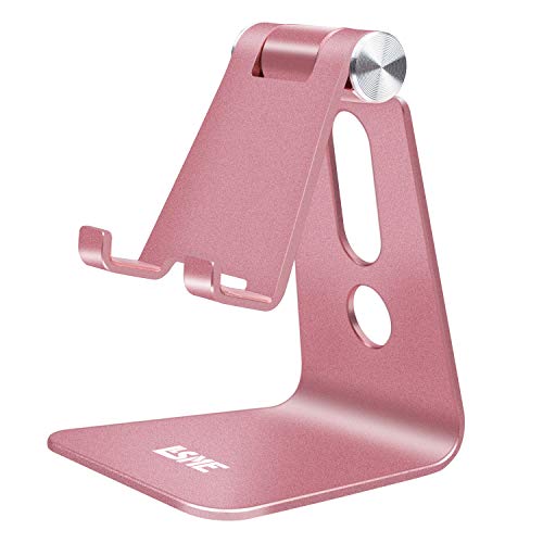 Adjustable Cell Phone Stand, LLSME Phone Holder, Cradle, Dock, Aluminum Desktop Stand Compatible with All Mobile Phone, iPhone, iPad Air/Mini - Rose Gold