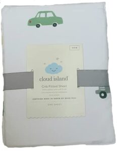 cloud island fitted crib sheet- transportation | baby boy crib sheet | fitted crib sheet cars, tractors