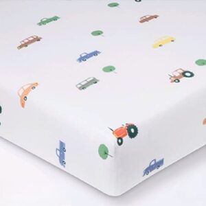 Cloud Island Fitted Crib Sheet- Transportation | Baby Boy Crib Sheet | Fitted Crib Sheet Cars, Tractors