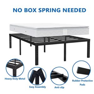 Artimorany Full Size Bed Frame, 14 Inch Mattress Foundation, Heavy Duty Steel Slats Support Platform with Underbed Storage, Easy Assembly, Non Squeak, Black