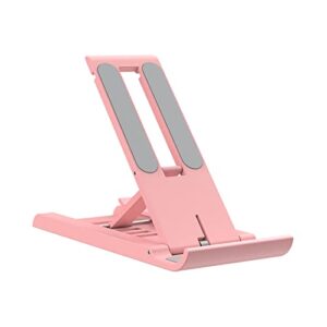 phone stand for desk, home, office, adjustable foldable phone holder compatible with iphone 14/13/12/11/xs/xr series, ipad, samsung, google and other smartphones - pink
