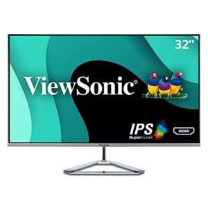 viewsonic 32 inch 1080p widescreen ips monitor with ultra-thin bezels, screen split capability hdmi and displayport (vx3276-mhd)