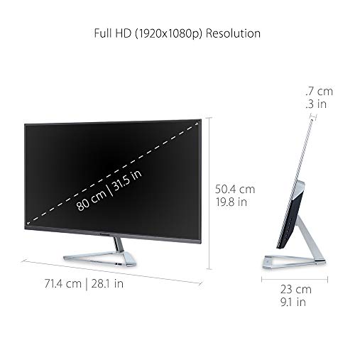 ViewSonic 32 Inch 1080p Widescreen IPS Monitor with Ultra-Thin Bezels, Screen Split Capability HDMI and DisplayPort (VX3276-MHD)