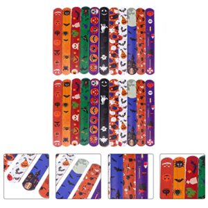 ibasenice 252 pcs Halloween Snap Photo Favors Style Circle Spider Slap Wristbands Wrist Props Decorative Decors Parties Ghost Pumpkin Bracelet Bracelets Novelty Supplies Party Kids