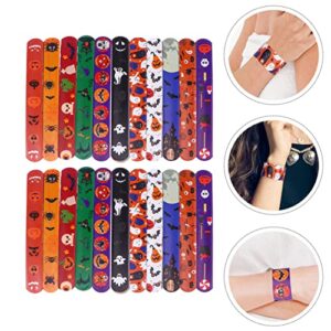 ibasenice 252 pcs Halloween Snap Photo Favors Style Circle Spider Slap Wristbands Wrist Props Decorative Decors Parties Ghost Pumpkin Bracelet Bracelets Novelty Supplies Party Kids