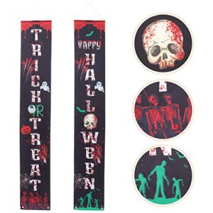 NOLITOY 7 Sets Sign Decor Home Banner Pendant Festival Haunted Couplet Decoration Treat Halloween Spider Party Web Indoor Trick Decorations Creative Delicate Hanging Outdoor Scene Front