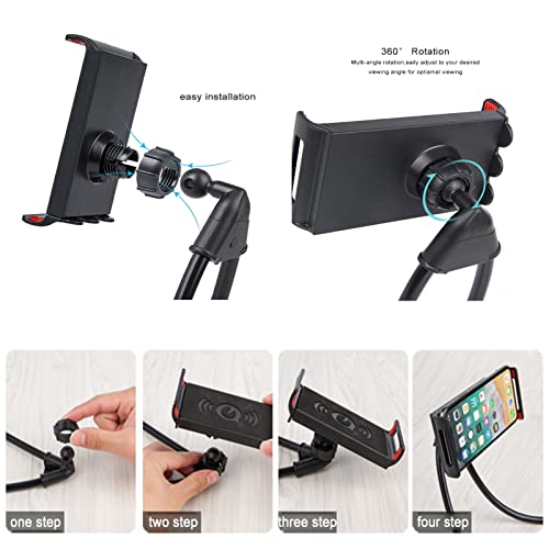 Chapter Seven Universal Smart Mobile Phone Stand,Hanging on Neck Cell Phone Mount Holder, Flexible Lazy Bracket DIY Free Rotating for Multiple Functions (Black) (Black)