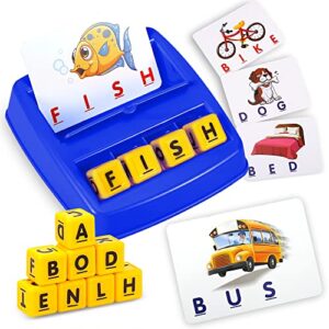 fenikso matching letter game, alphabet spelling & reading words, objects & color recognition, early learning educational toy for preschool & kindergarten kids over 3-8 years old, best gifts