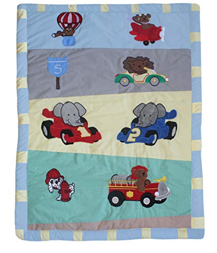 BabyFad Animal Zoom 9 Piece Baby Crib Bedding Set