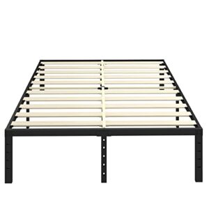 founasia king platform bed frame，18 inches high heavy duty metal bedframe with wide wood slats hold up to 3500lbs,noise-free, no box spring needed, 16-inch underbed storage space