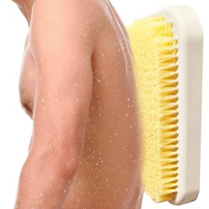 wowomoker wowomoker back exfoliating bath wash pad, back scrubber for shower, back shower brush friendly with inflexible arms, deep clean to relax your body, back scrubber for elderly white (70187)