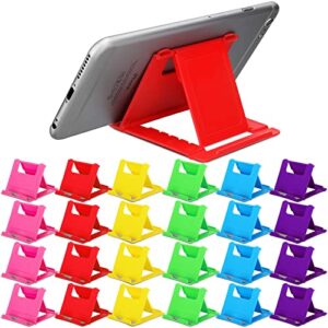 24 pcs cell phone stand, tablet stand adjustable, universal foldable multi angle pocket phone stand for desk, compatible with phone 13 12 11 pro xs max x 8 6s plus all android smartphones (multicolor)