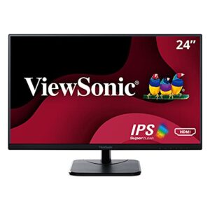 viewsonic va2456-mhd 24 inch ips 1080p monitor with ultra-thin bezels, hdmi, displayport and vga inputs for home , office
