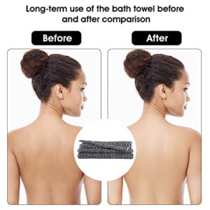 Sibba 1 Piece Exfoliating Body Scrubber Shower Wash Black Cloths Loofah Net Back Bath Exfoliator Washer Towel Skin Care Tool Scrub Face Washcloths Men Women