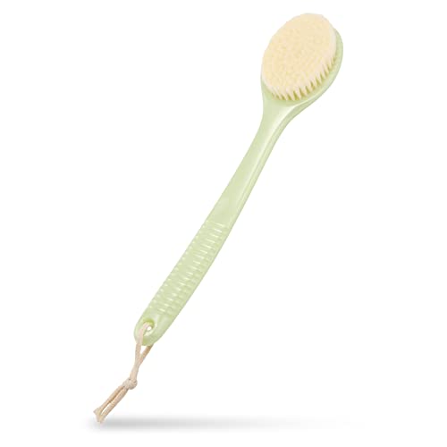 Soft Bath Brush for Back with Long Handle Body Shower Brush Exfoliating Back Scrubber for Men and Women (Green)