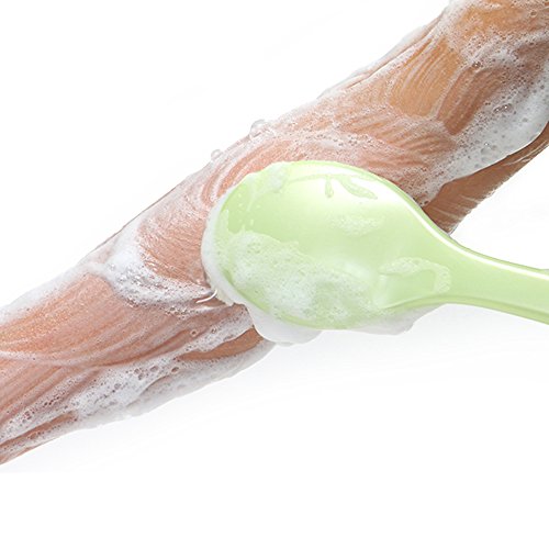 Soft Bath Brush for Back with Long Handle Body Shower Brush Exfoliating Back Scrubber for Men and Women (Green)