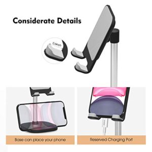 licheers Cell Phone Stand, Height Angle Adjustable Phone Holder for Desk Tablet Stand Compatible with iPhone 14/13/12/11 Pro Max, Samsung Galaxy S10 S9 S8 Note10, Google Pixel,Kindle,Switch (Black)