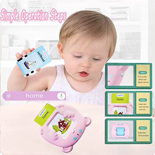 Talking Flash Cards for Toddlers 2-4 Years, Pocket Speech for Toddlers, 224 Sight Words Educational Learning Toys, Speech Therapy Toys for Toddlers, Kindergarten Preschool Gift for Kids Boys Girls