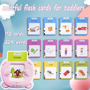 Talking Flash Cards for Toddlers 2-4 Years, Pocket Speech for Toddlers, 224 Sight Words Educational Learning Toys, Speech Therapy Toys for Toddlers, Kindergarten Preschool Gift for Kids Boys Girls