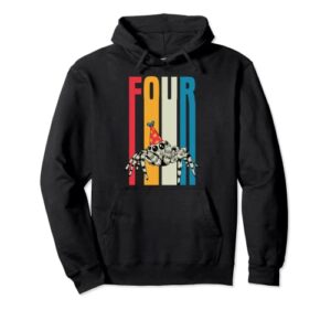 4th birthday party supply retro vintage pet jumping spider pullover hoodie