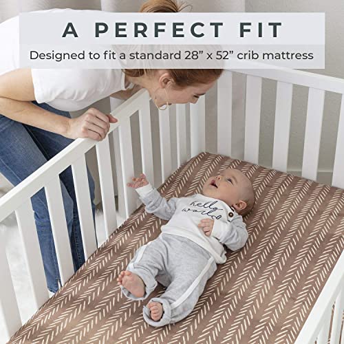 Pobibaby - 2 Pack Premium Fitted Baby Boy Crib Sheets for Standard Crib Mattress - Ultra-Soft Cotton Blend, Safe and Snug, and Stylish Woodland Crib Sheet (Wildlife)