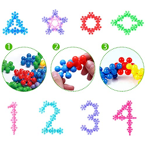 MYMUHUAN 400 Pieces Building Blocks Kids Stem Toys, Montessori Toys for 3 Year Old, Building Blocks for Toddlers, Flower Building Toy Set, Educational Building Toys Discs Interlocking for Preschool