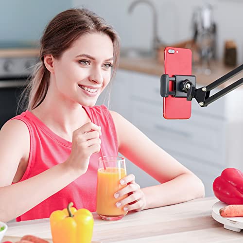 Klsniur Cell Phone Holder, Universal Phone Stand Clip Lazy Bracket Flexible Articulating Arm Phone Mount Compatible with iPhone 14 13 12 11 Pro Xs Max XR X 8 7 6 6s Plus, Samsung S10 S9 S8 S7